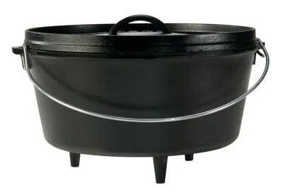Lodge 12 Inch / 8 Quart Cast Iron Deep Camp Dutch Oven In Black