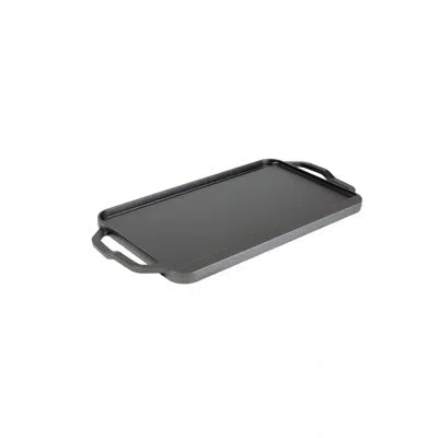 Lodge 20" X 10" Chef  Seasoned Cast Iron Reversible Grill/griddle In Black