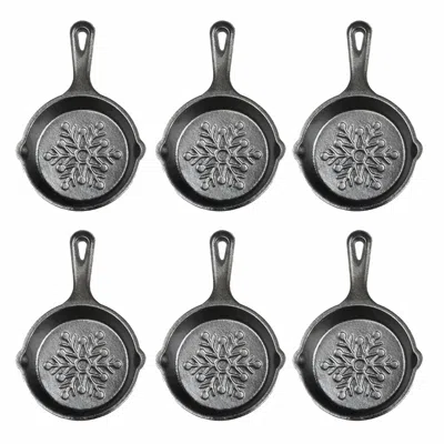 Lodge 3.5-inch Mini Cast Iron Holiday Skillet, Snowflake Imprint, Set Of 24