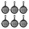 Lodge 3.5-inch Mini Cast Iron Holiday Skillet, Snowflake Imprint, Set Of 6