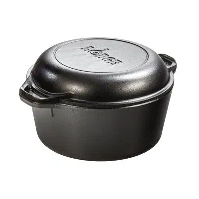 Lodge 5 Quart Double Dutch Oven In Black