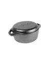 Lodge Cast Iron Chef Collection 6 Quart Chef Style Double Dutch Oven Cookware In Black