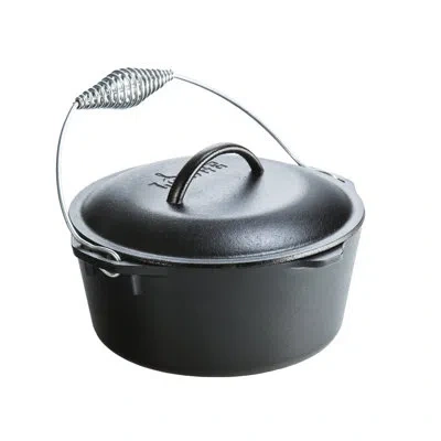 Lodge Cast Iron Dutch Oven With Bail Handle In Black