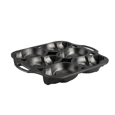 Lodge Cast Iron Mini Skull Cake Pan In Black
