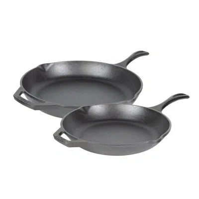Lodge Chef Collection 10 And 12 Inch Skillet Set In Matte Black