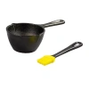 Lodge Cookware 15.2 Oz. Cast Iron Melting Sauce Pot And Silicone Brush In Black