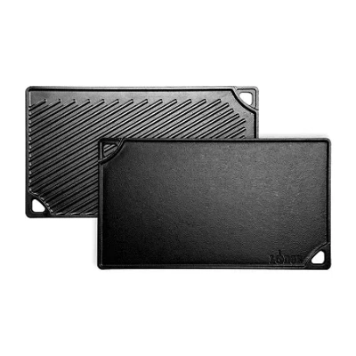 Lodge Cookware 16.75" Cast Iron Grill + Griddle Combo In Black