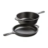 Lodge Cookware 3.2" Cast Iron Combo Cooker Set In Black