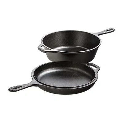 Lodge Cookware 3.2" Cast Iron Combo Cooker Set In Black