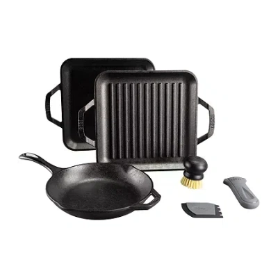 Lodge Cookware Chef Collection Gourmet 6-pc. Cast Iron Cookware Set In Black
