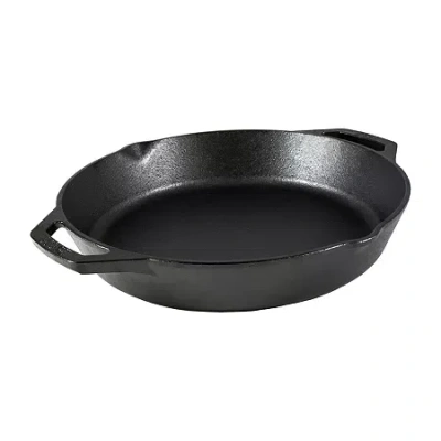 Lodge Cookware Lodge Cast Iron 12" Grill Pan With Dual Handle In Black