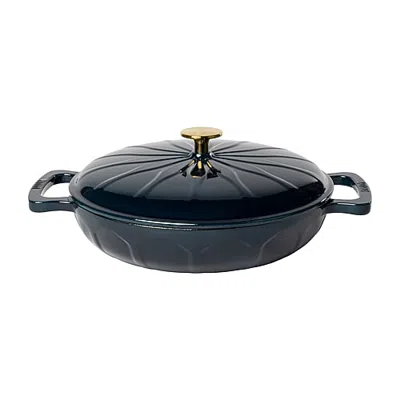Lodge Cookware Luxe Enamel 3.6 Qt Enameled Cast Iron Braising Pan In Blue