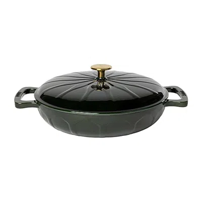 Lodge Cookware Luxe Enamel 3.6 Qt Enameled Cast Iron Braising Pan In Green