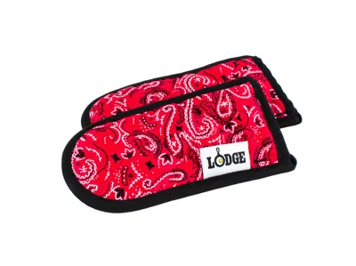 Lodge Set Of 2 Hot Handle Holders, Bandana In Red