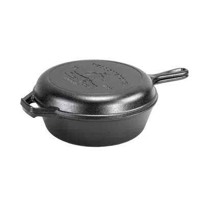 Lodge Yellowstone 3.2 Quart Cast Iron Bucking Bronco Combo Cooker, 10.25 Inch Diameter In Black