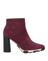 Lodi Woman Ankle Boots Deep Purple Size 8 Leather In Purple