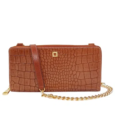 Lodis Amara Croco Mini Sling Crossbody Handbag In Brown