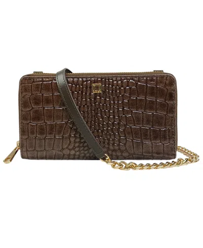 Lodis Amara Croco Mini Sling Crossbody Handbag In Brown