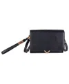 Lodis Amy Leather Crossbody Bag In Black Solid