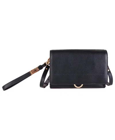 Lodis Amy Leather Crossbody Bag In Black Solid