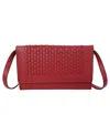 Lodis Califorinia Leather Traveller Crossbody Wallet In Scarlet