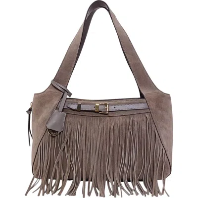 Lodis Ceres Medium Leather Tote In Fog Suede