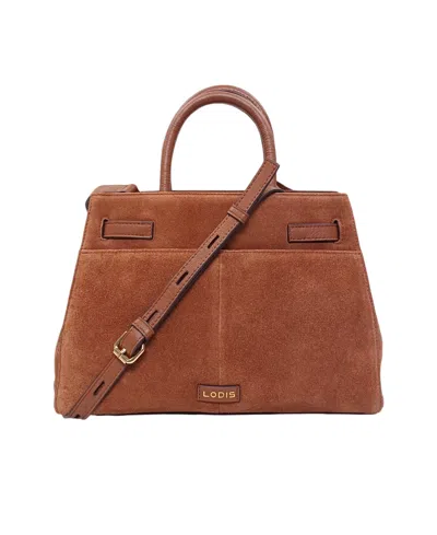Lodis Ceres Small Top Handle Satchel Handbag In Chestnut