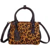 Lodis Eclipse Top Handle Crossbody Bag In Leopard Haricalf
