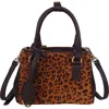 Lodis Eclipse Top Handle Crossbody Bag In Leopard Suede