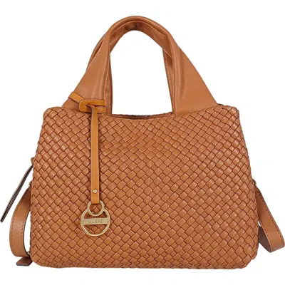 Lodis Eleanor Woven Crossbody Bag In Brown