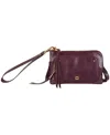 Lodis Glace Zip Around Wristlet In Burgundy