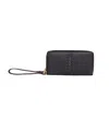 Lodis Leather Details Zip Wristlet Bag In Black
