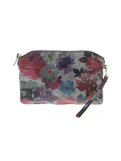 Pre-owned Lodis Leather Wristlet In Gray