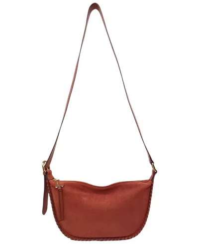 Lodis Lumos Medium Adjustable Crossbody Handbag In Rust