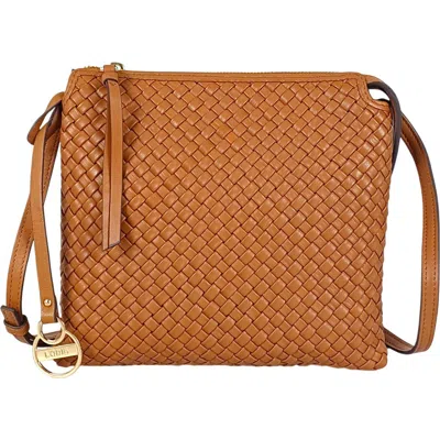 Lodis Maddie Woven Crossbody Bag In Brown