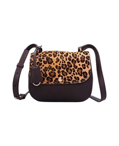Lodis Oraya Mini Flap Crossbody Handbag In Cheetah