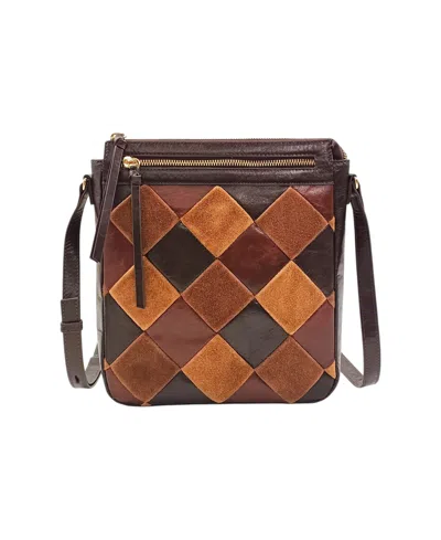Lodis Patch Train North South Small Crossbody Handbag In Brown