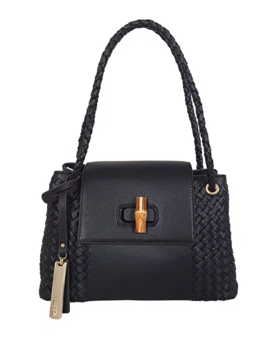 Lodis Sondra Woven Small Satchel Bag In Black