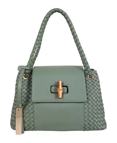 Lodis Sondra Woven Small Satchel Bag In Green