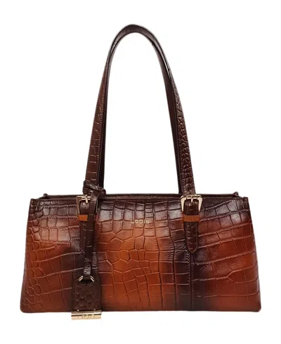 Lodis Vintage Burnished Medium Shoulder Handbag In Brown