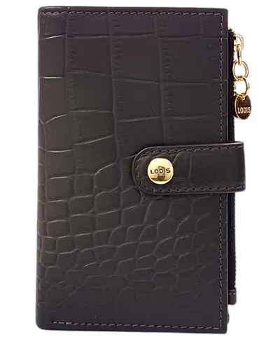 Lodis Vintage Burnished North South French Wallet In Black,olive