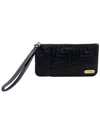Lodis Women's Signature Quilt Zip Pouch Wristlet Wallet In Black