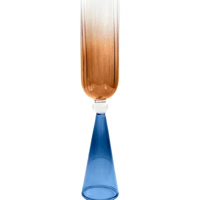 Lodore Gold / Blue Gatsby Champagne Flute - Set Of Two - Amber
