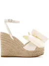 Loeffler Randall 102mm Angelina Bow-detail Wedge Espadrille In White