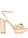 Loeffler Randall Rivka Metallic Knot Platform Sandals In Gold