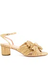Loeffler Randall 50mm Dahlia Pleated-knot Sandals In Gold