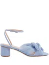 Loeffler Randall Dahlia Ankle Strap Knotted Sandal In 蓝色
