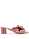 Loeffler Randall 50mm Metallic-effect Plissé Sandals In Rosa