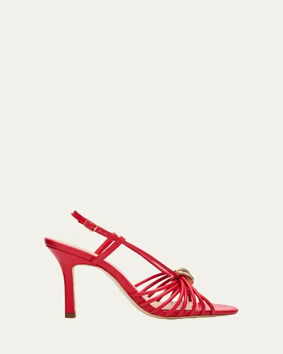 Loeffler Randall 60mm Mareka Strappy Leather Sandals In Red