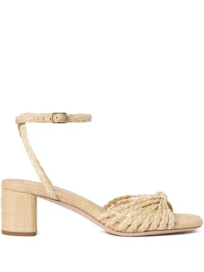 Loeffler Randall 60mm Riya Braided-knot Sandals In Neutral